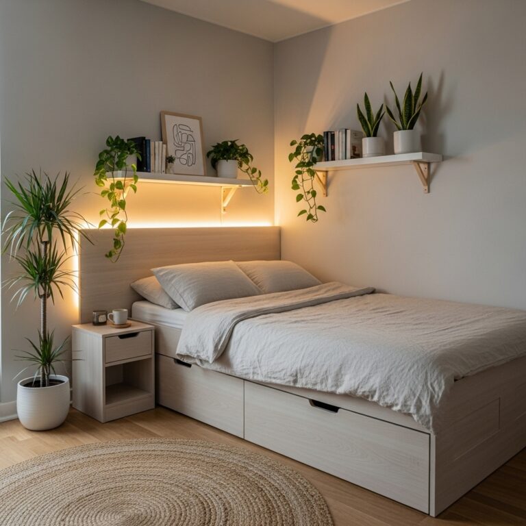 Small apartment bedroom makeover inspiration