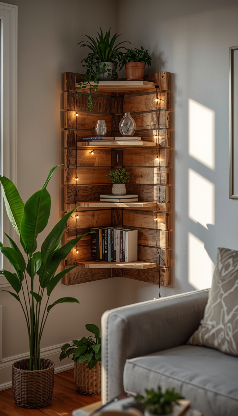 Reading Corner Ideas Using a White Wooden Bookshelf