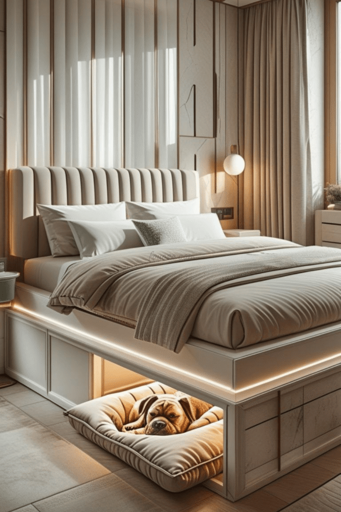 Bed with Built-In Dog Bed Ideas for Pet-Friendly Bedrooms