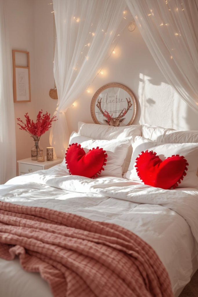 Bright Romantic Valentine Bedroom Decor