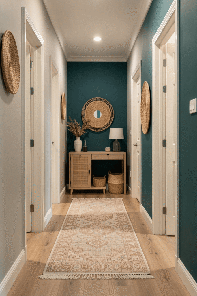 Colorful Hallway Runner Ideas for Boho Interiors
