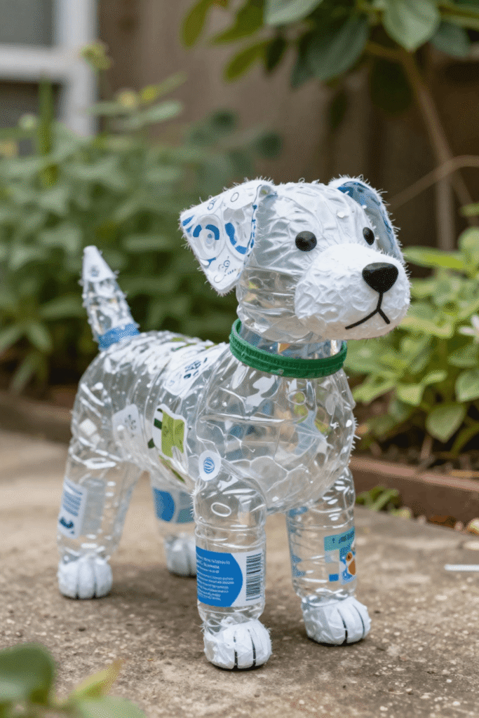 DIY Plastic Bottle Dog Craft Ideas Using Recycled Materials