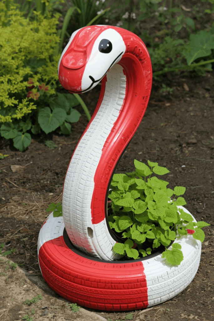 DIY Tire Snake Planter Ideas for a Creative Garden Look