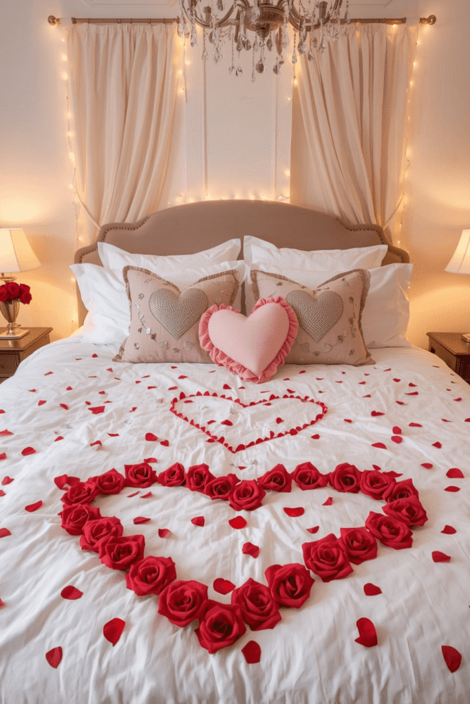 Light Red Valentine Bedroom Surprise Decor