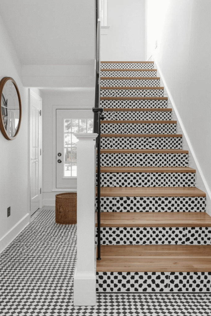 Patterned Staircase Runner Tile Designs for Elegant Homes