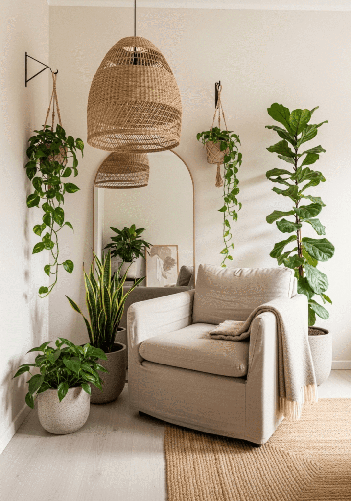 Warm Neutral Indoor Plant Styling Ideas